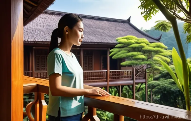 전통주택의 청소와 관리 - **Prompt 1: Serene Wooden Home Exterior with Gentle Care**
    "A beautiful, traditional Thai wooden...