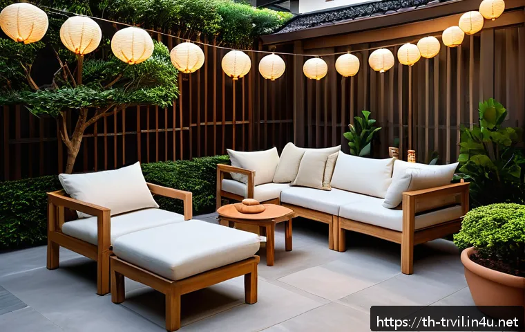 한옥의 마당 - An outdoor Korean-style patio featuring light teak wood flooring and warm-toned natural stone tiles,...